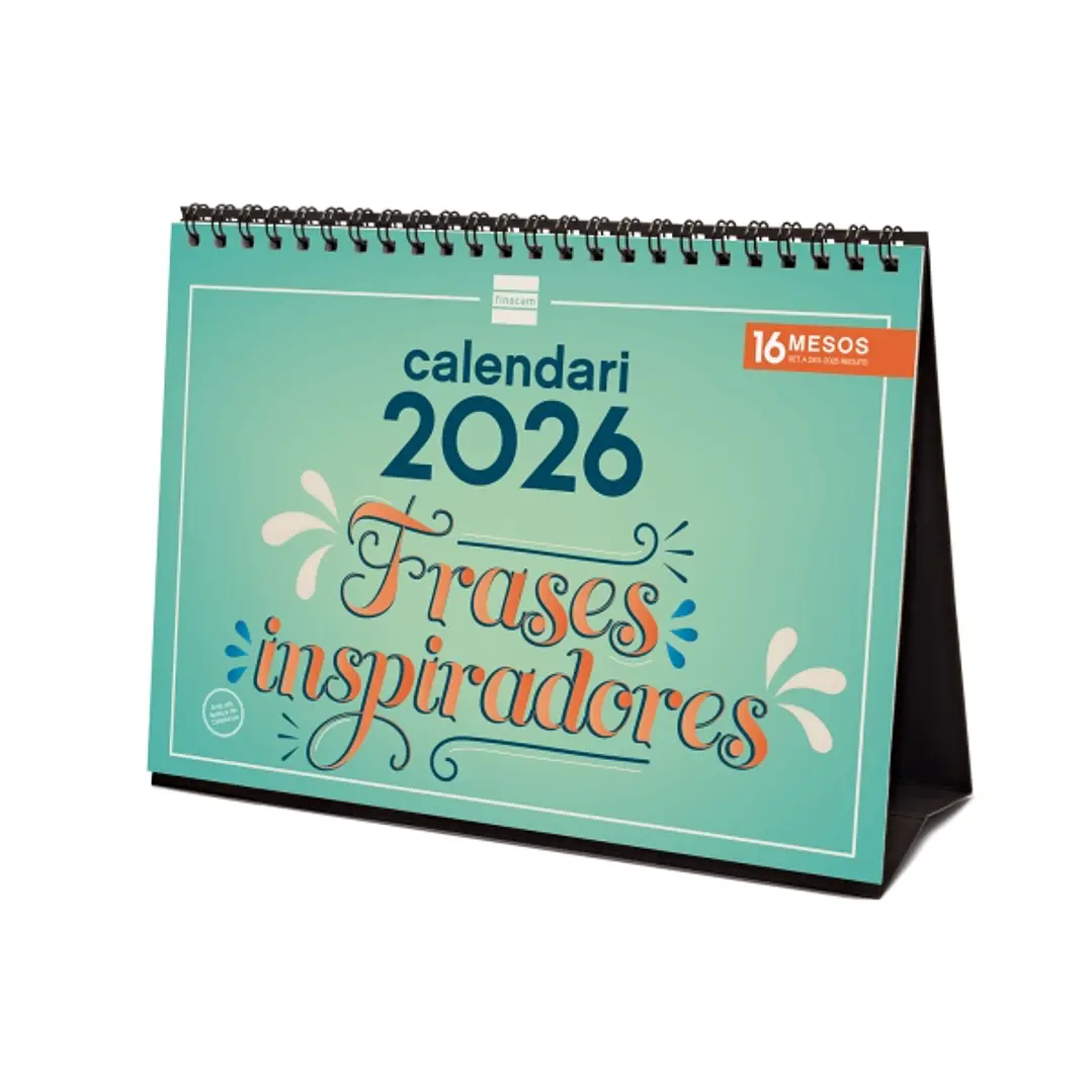 Finocam Calendario de Sobremesa en Catalan - Anual 2026 - Imagenes Variadas - Espacio para Escribir - Tematica de Frases Inspiradoras 1