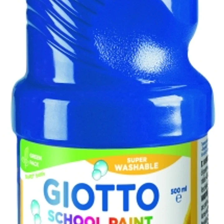 Giotto School Paint Tempera - 500ml - Lista para el Uso - Super Lavable - Botella Bio Pet - Color Azul 1