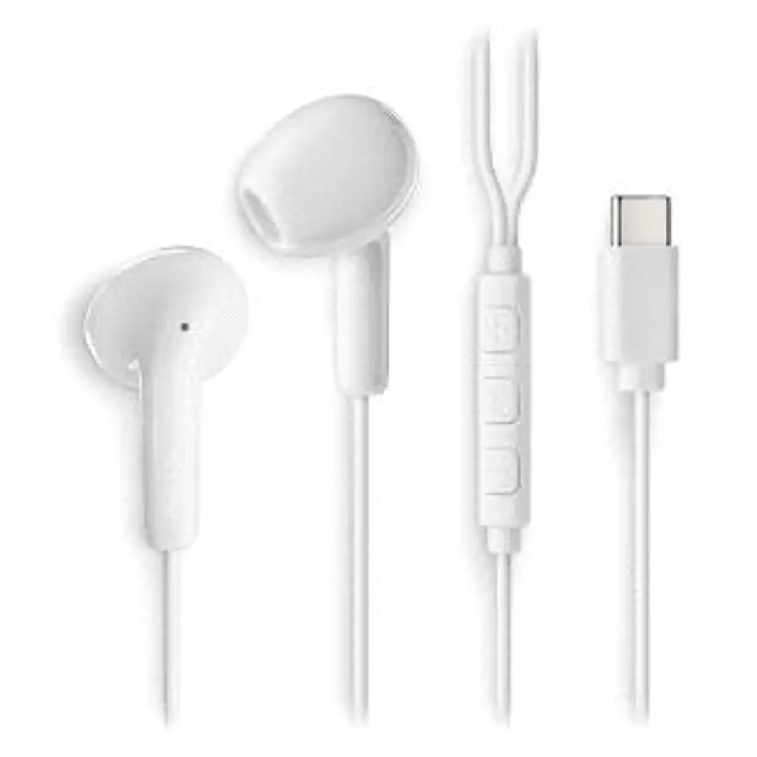 NGS CROSS GLIDE Auriculares Intraurales con Microfono - USB-C - Boton Multifuncion - Color Blanco 1