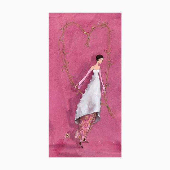 Pictura Aquarupella Gaëlle Boissonnard Tarjeta Doble 10.5x21cm - Acabado en Barniz de Relieve UV Grueso - Laminado Mate de Tacto Suave - Papel con Cer 1