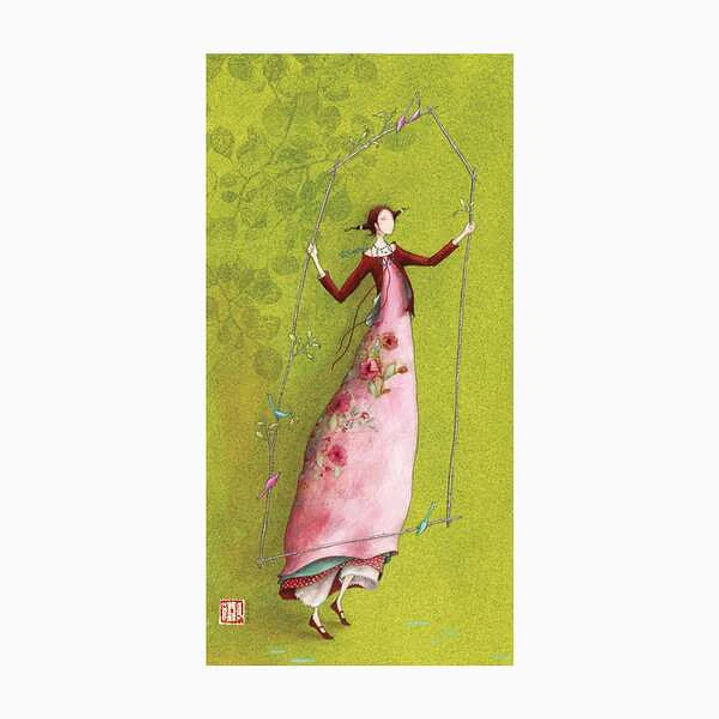 Pictura Aquarupella Gaëlle Boissonnard Tarjeta Doble 10.5x21cm - Acabado en Barniz de Relieve UV Grueso - Laminado Mate de Tacto Suave - Papel con Cer 1