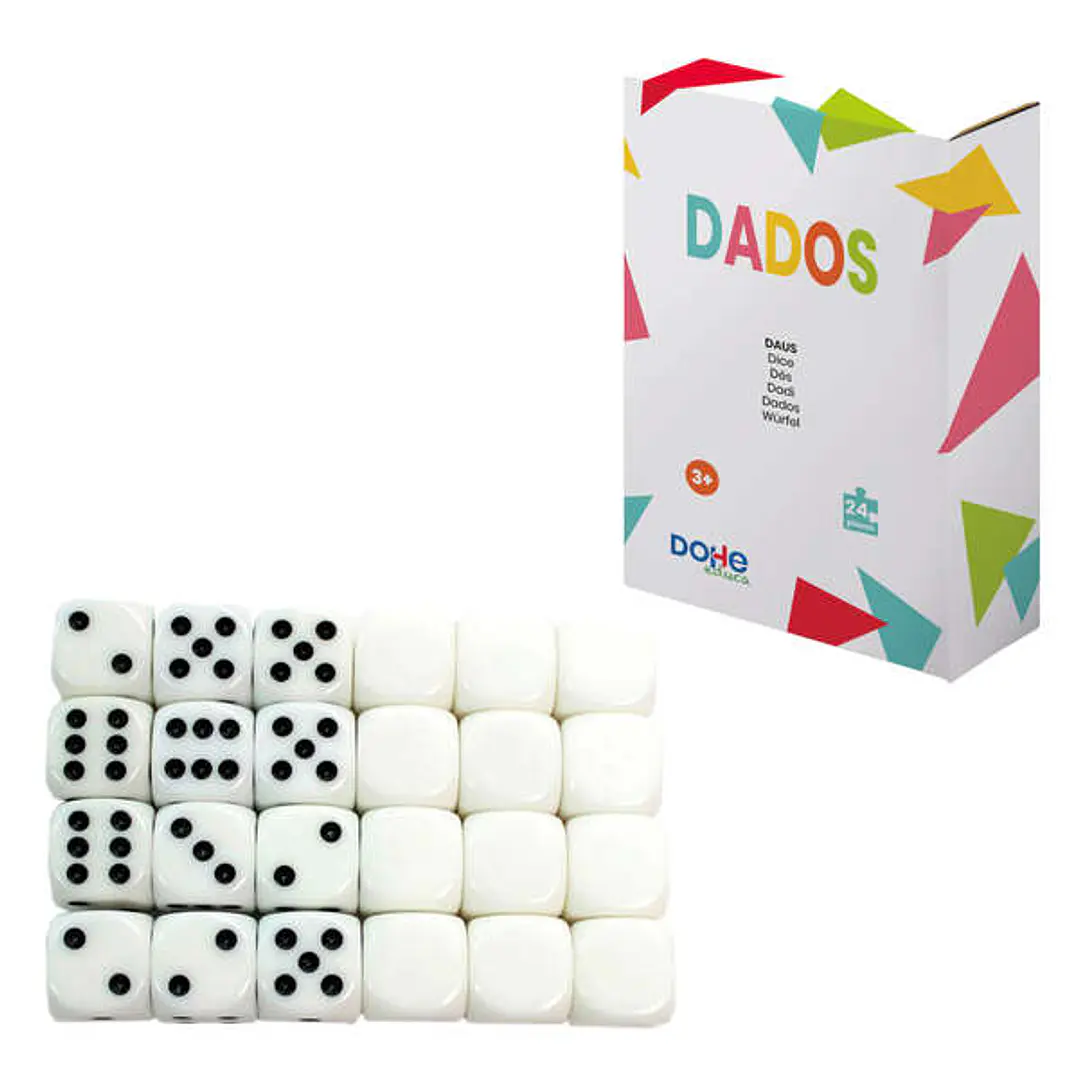Dohe Coleccion de Dados Educativos - Dados con Puntos del 1 al 6 y Dados Blancos - Ideal para Conteo, Operaciones Basicas y Juegos de Mesa - Recomenda 1