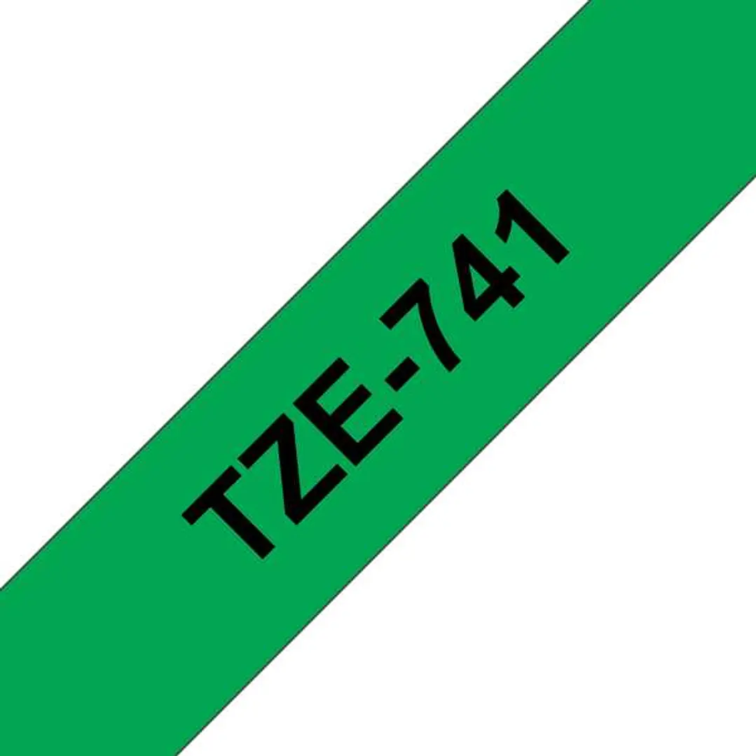Brother TZe741 Cinta Laminada Generica de Etiquetas - Texto negro sobre fondo verde - Ancho 18mm x 8 metros 1