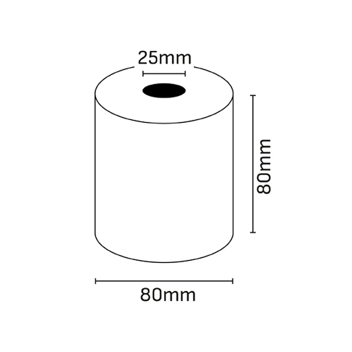 Oqonos Rollo de Papel Termico 80x80x25mm, Libre de BPA, FSC 1