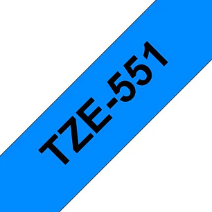 Brother TZe551 Cinta Laminada Generica de Etiquetas - Texto negro sobre fondo azul - Ancho 24mm x 8 metros