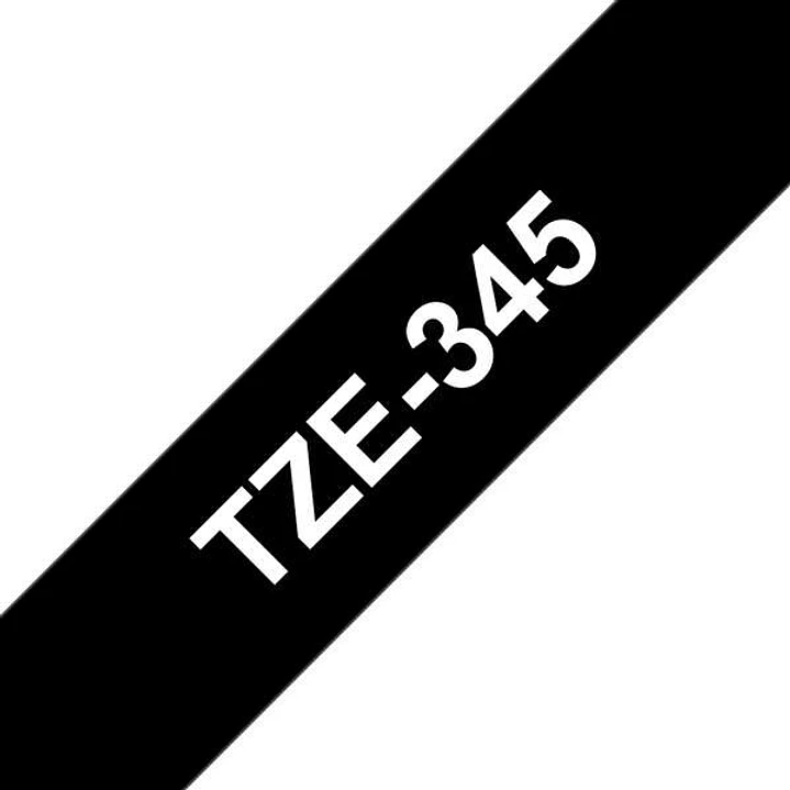 Brother TZe345 Cinta Laminada Generica de Etiquetas - Texto blanco sobre fondo negro - Ancho 18mm x 8 metros 1
