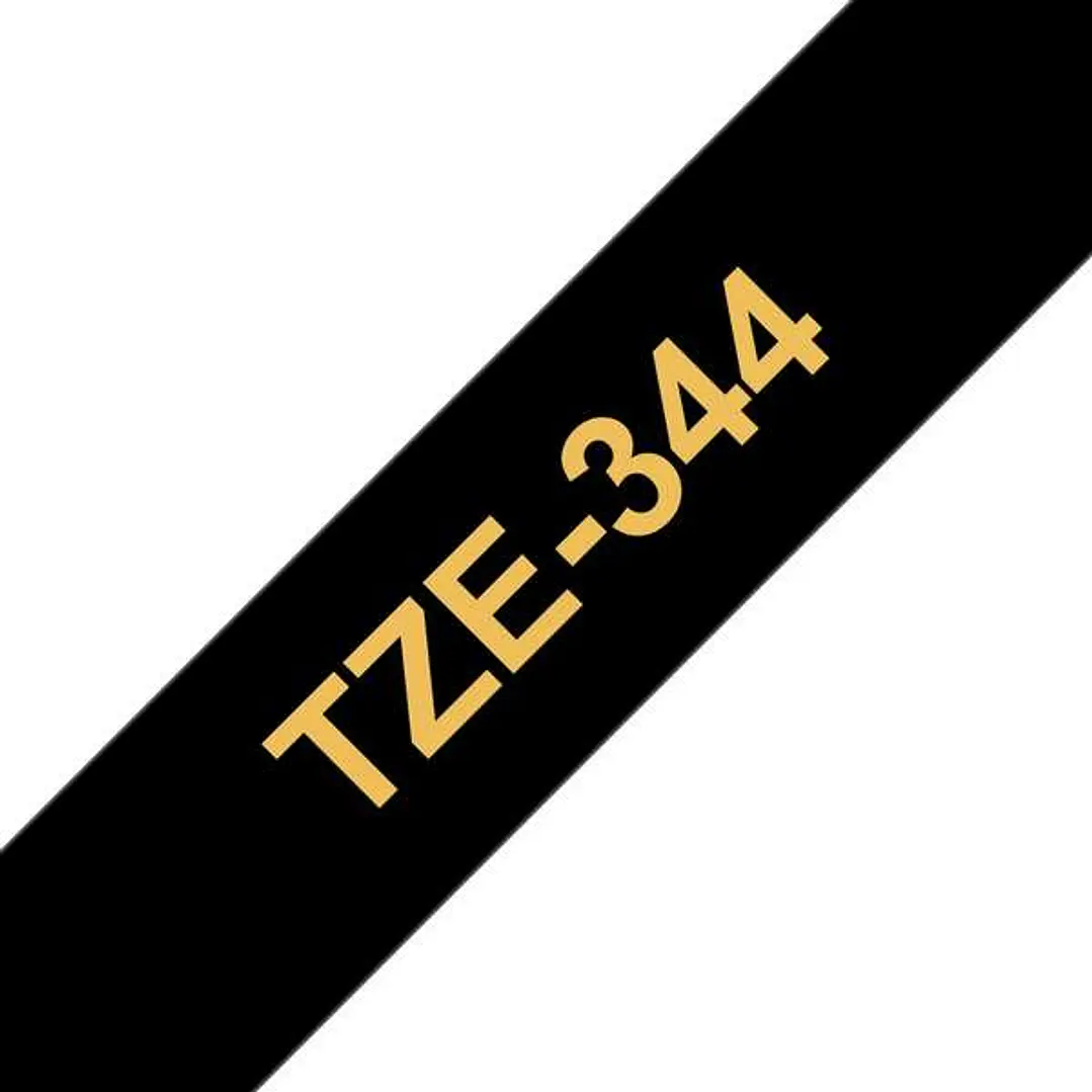 Brother TZe344 Cinta Laminada Generica de Etiquetas - Texto dorado sobre fondo negro - Ancho 18mm x 8 metros 1