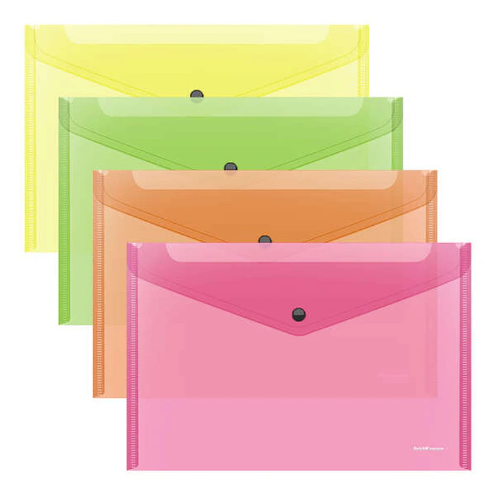 Erichkrause Sobres Glossy Neon - Tamaño ?4 - Semitransparente - Surtido de Colores - Color Surtido 1