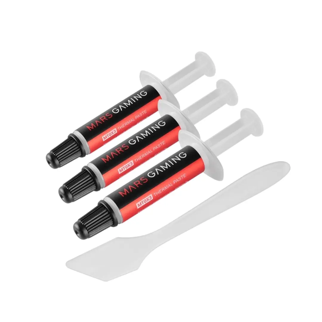 Mars Gaming MT0X3 Pack de 3 Jeringas de Pasta Termica - Soporta hasta 280ºC - Espatula Incluida - 1gr por Unidad 1