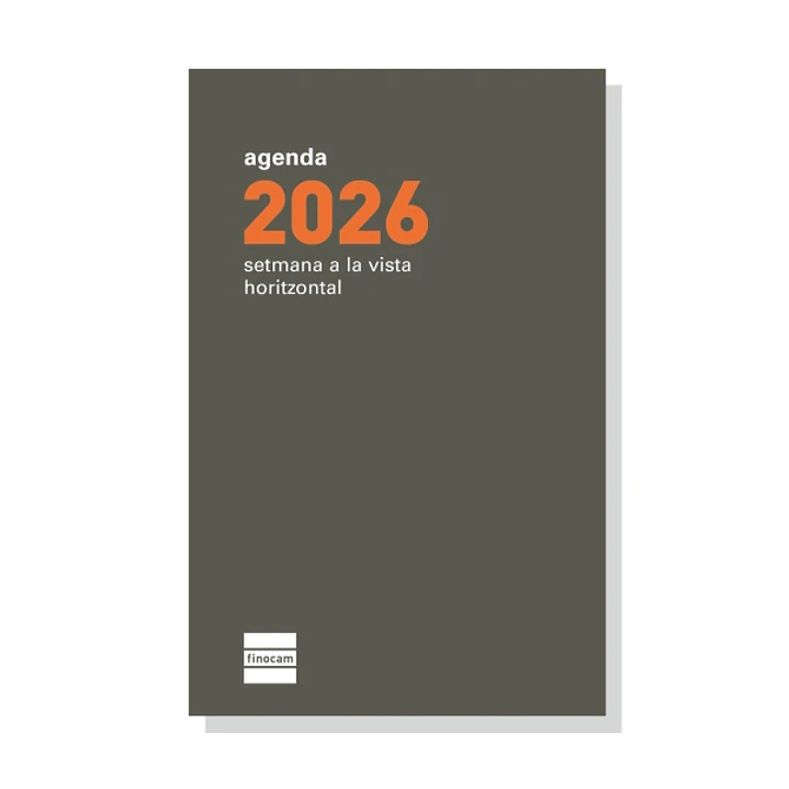 Finocam P394C Recambio para Agenda Plana en Catalan - Anual 2026 - Formato Pl3 - 83x5x127mm - Semana Vista Horizontal - Color Blanco 1