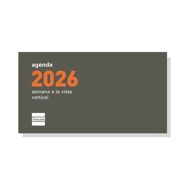 Finocam P199 Recambio para Agenda Plana - Anual 2026 - Formato Pl1 - 118x5x65mm - Semana Vista en Vertical - Color Blanco 1