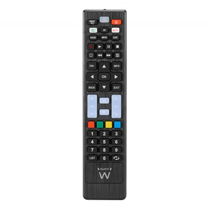 Ewent EW1577 Mando Universal para Lg, Samsung, Sony, Hisense y TCL - Preconfigurado - Botones NetTV y Smart Video - Color Negro 1