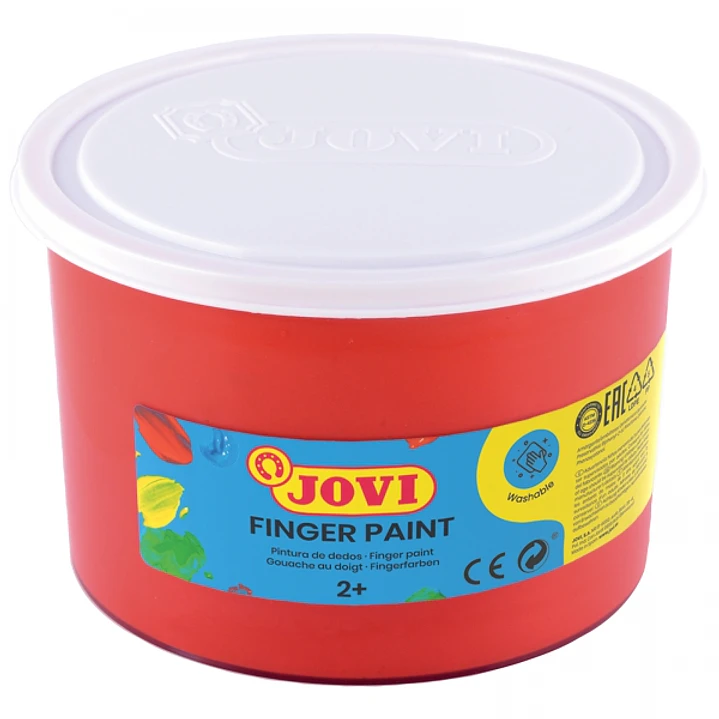 Jovi Finger Paint Bote de 500ml Pintura de Dedos - Ingredientes Naturales - Colores Mezclables - Textura Gelatinosa - Lavable - Color Rojo 1