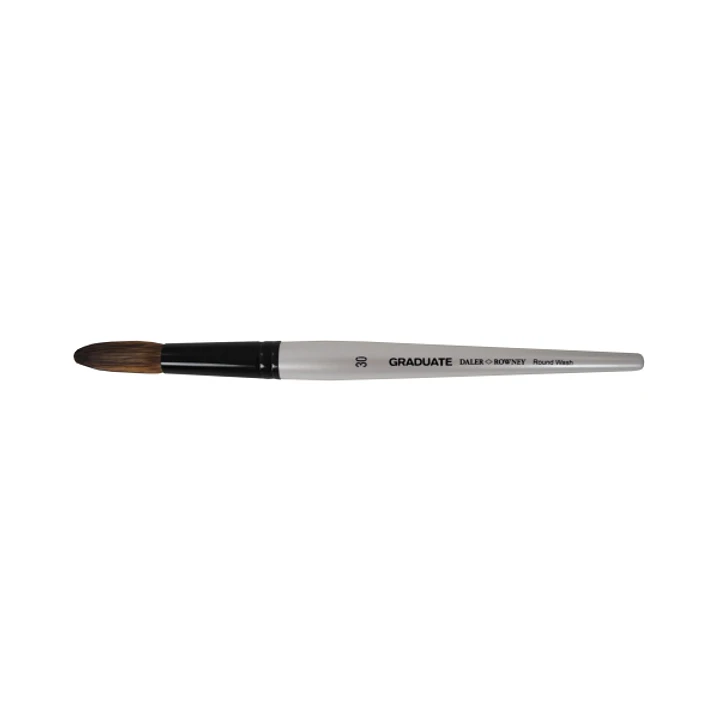 Daler Rowney Graduate Pincel Acuarela - Mezcla de Pelo de Pony y Sintetico - Mango Corto - Redondo Lavis Nº30 1