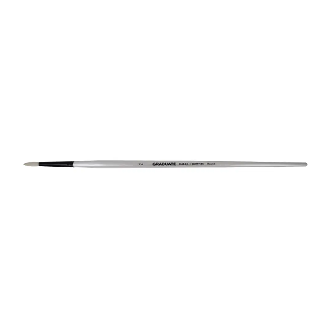 Daler Rowney Graduate Pincel para Oleo - Pelo de Cerda Natural - Mango Largo - Redondo - N°2 1