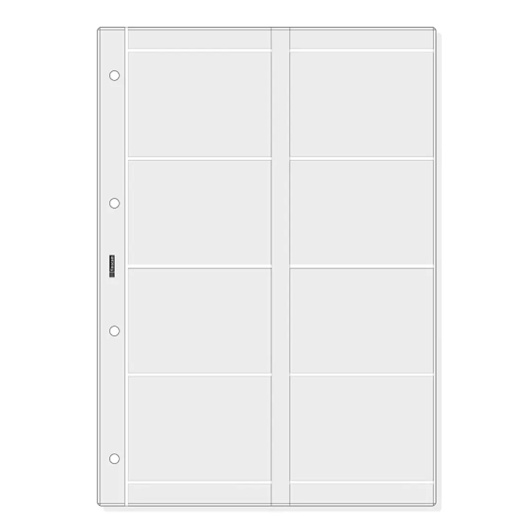 Finocam R4066 Pack de 6 Fundas Portatarjetas para Agendas Open - Formato A4 - 210x2x297mm - PVC - Color Gris Claro 1