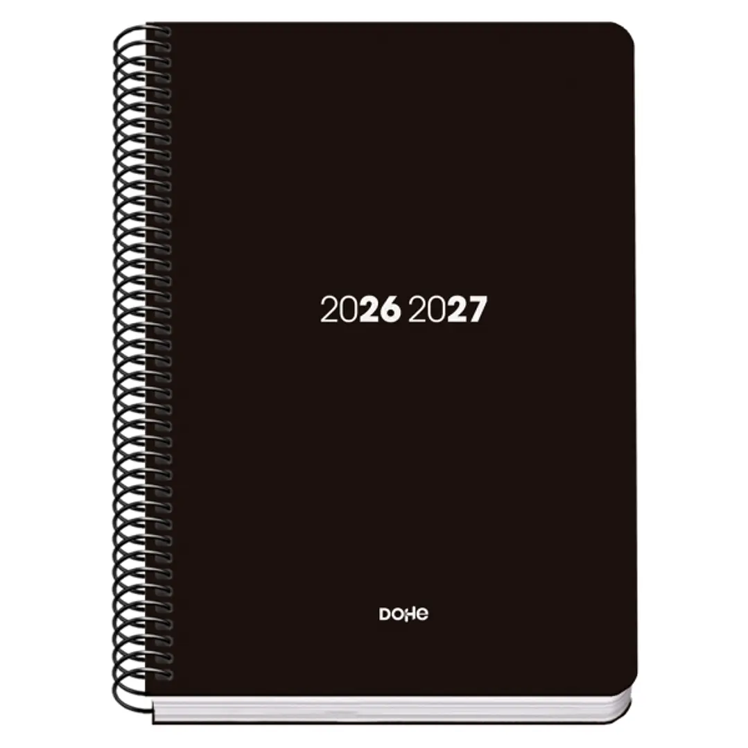 Dohe Basic Element Agenda Escolar 26/27 - Formato A5 - Semana Vista - Papel Offset Ahuesado 70g - Cubierta de Carton Plastificado - Espiral Metalica - 1