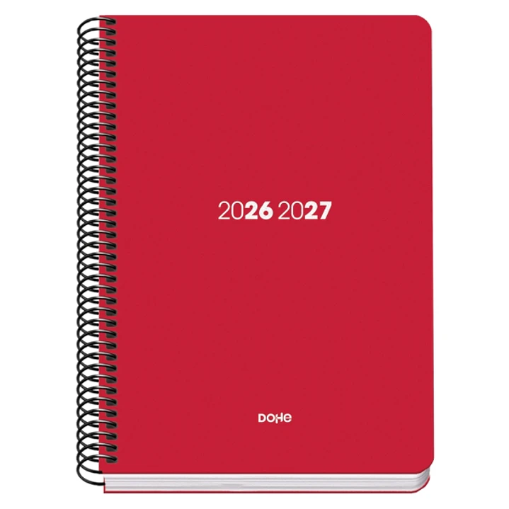 Dohe Basic Element Agenda Escolar 26/27 - Formato A5 - Semana Vista - Papel Offset Ahuesado 70g - Cubierta de Carton Plastificado - Espiral - Goma - 1 1