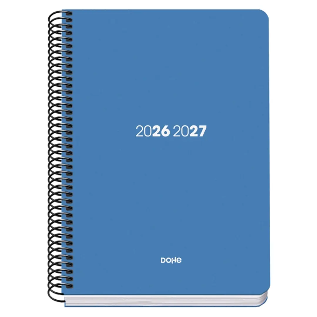 Dohe Basic Element Agenda Escolar 26/27 - Formato A5 - Semana Vista - Papel Offset Ahuesado 70g - Cubierta de Carton Plastificado - Espiral Metalica - 1
