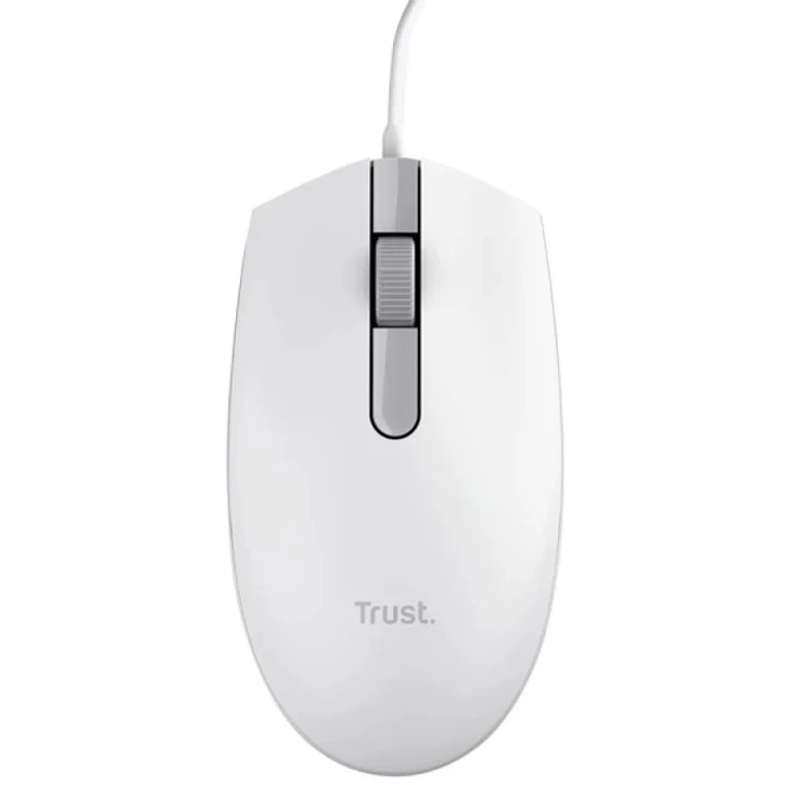 Trust TM101 Eco Raton USB 1200dpi - Fabricado con 50% de Plasticos Reciclados - 3 Botones - Uso Ambidiestro - Cable de 1.60m - Color Blanco 1