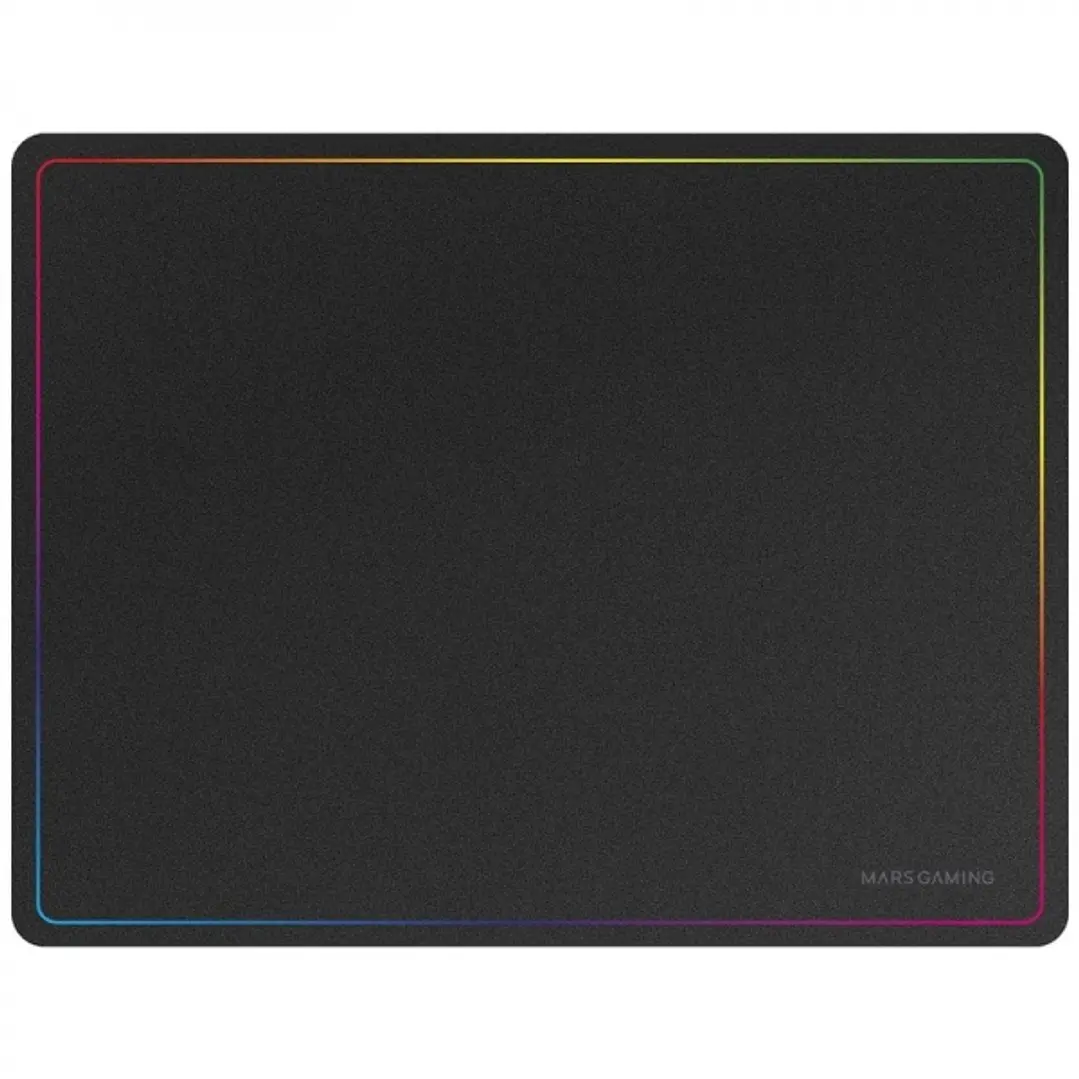 Mars Gaming Alfombrilla Gaming Nanotextil - Deslizamiento Suave - Efecto Rainbow - Base Antideslizante - Alta Durabilidad - Color Negro 1