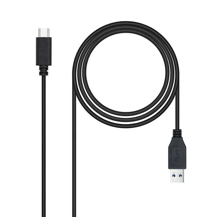 Nanocable Cable USB 3.1 Gen2 10Gbps 3A USB-C/M-A/M 2m - Color Negro 1