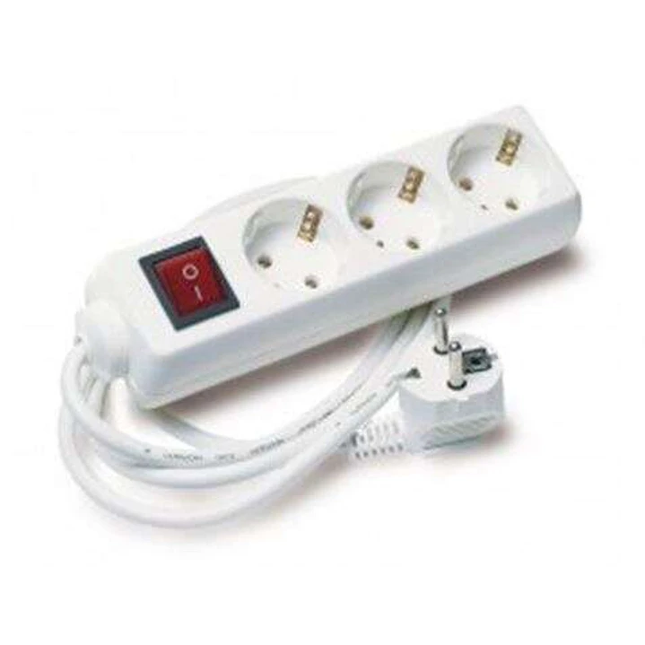 Elbat Regleta Alimentacion - 3x Schukos - Interruptor On/Off - Cable de 1.50m 1