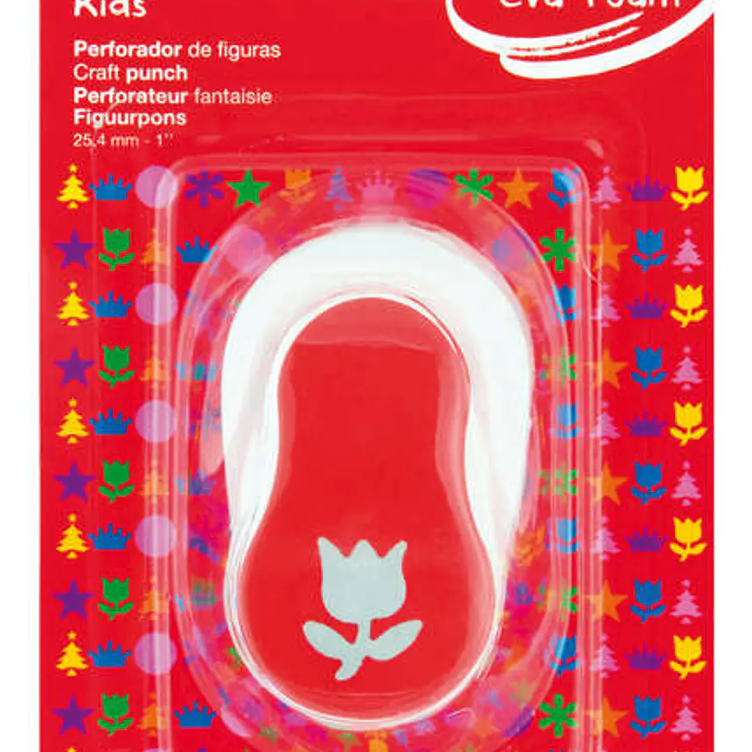 Apli Perforadora de Papel y Goma Eva en Forma de Tulipan - Tamaño de Figura 25.4mm - Perforadora de Alta Calidad para Papel, Carton, Cartulina o Goma  1