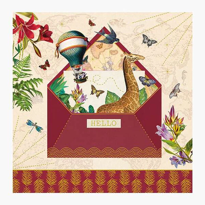 Pictura Tarjeta Arabesque - 16x16cm - Tematica Viaje - Tarjeta Triptica - Incluye Sobre Blanco - Papel con Certificacion FSC 1
