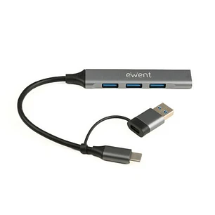 Ewent EW1154 Hub 4 Puertos - 4x USB-A 3.2 Gen1 Hasta 5Gbps - Color Gris