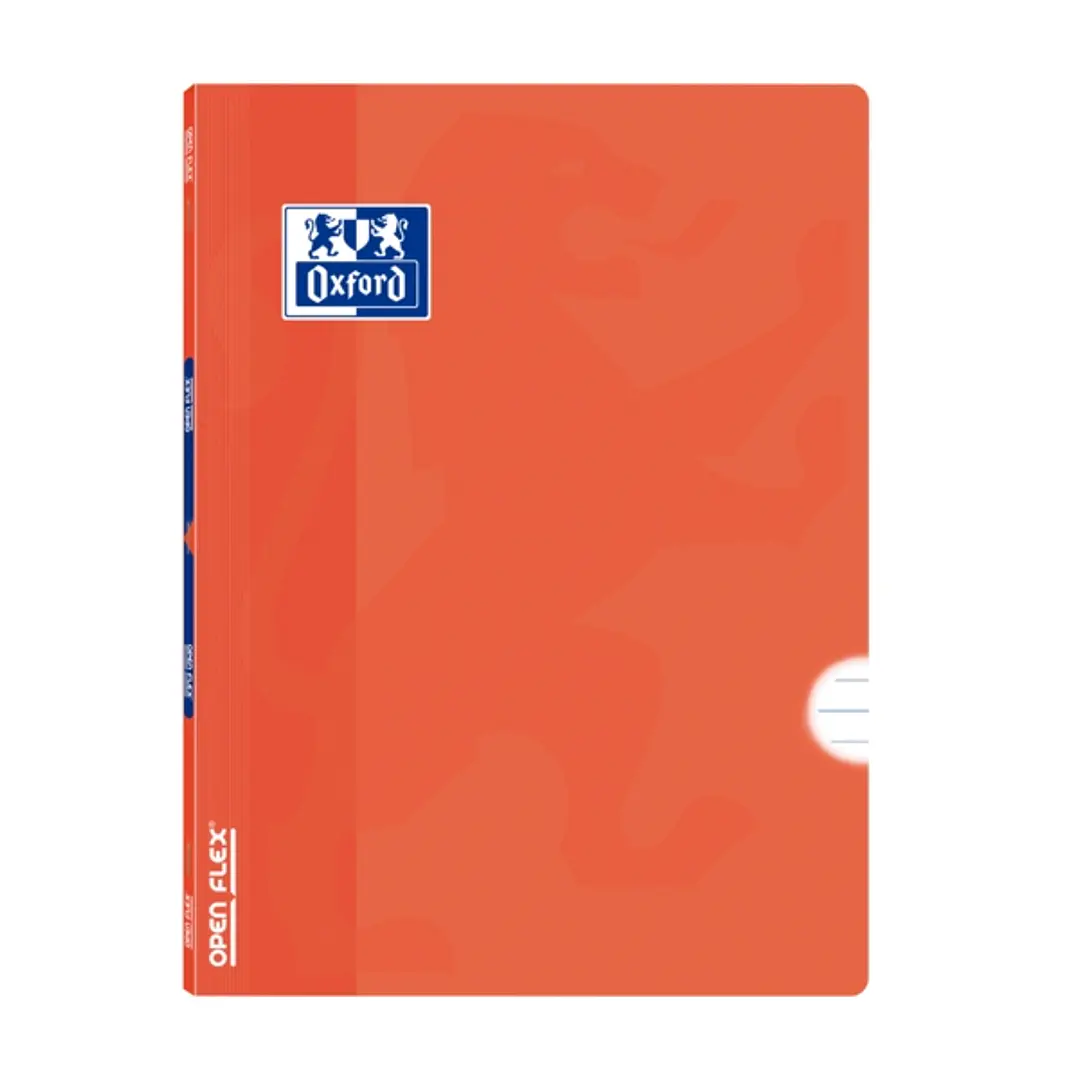 Oxford School Classic Openflex A4 Libreta Grapada - Tapa de Plastico Resistente - 1 Linea con Margen - 48 Hojas - Color Naranja 1