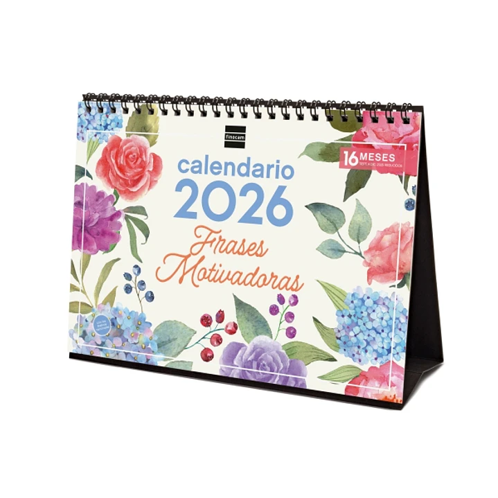 Finocam Calendario de Sobremesa - Anual 2026 - Imagenes Variadas - Espacio para Escribir - Tematica de Frases Motivadoras 1