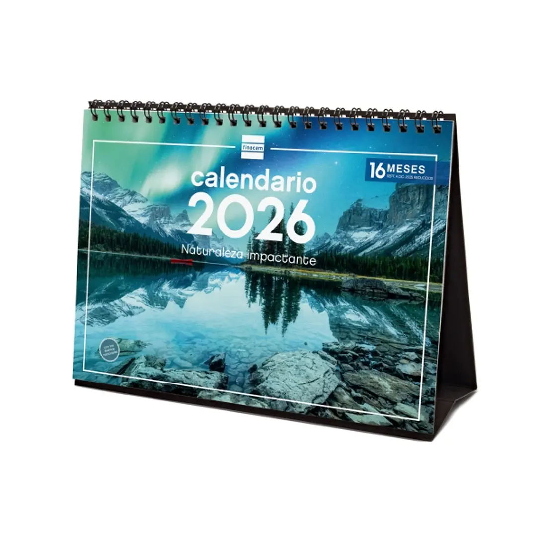 Finocam Calendario de Sobremesa - Anual 2026 - Imagenes Variadas - Espacio para Escribir - Tematica de Naturaleza 1