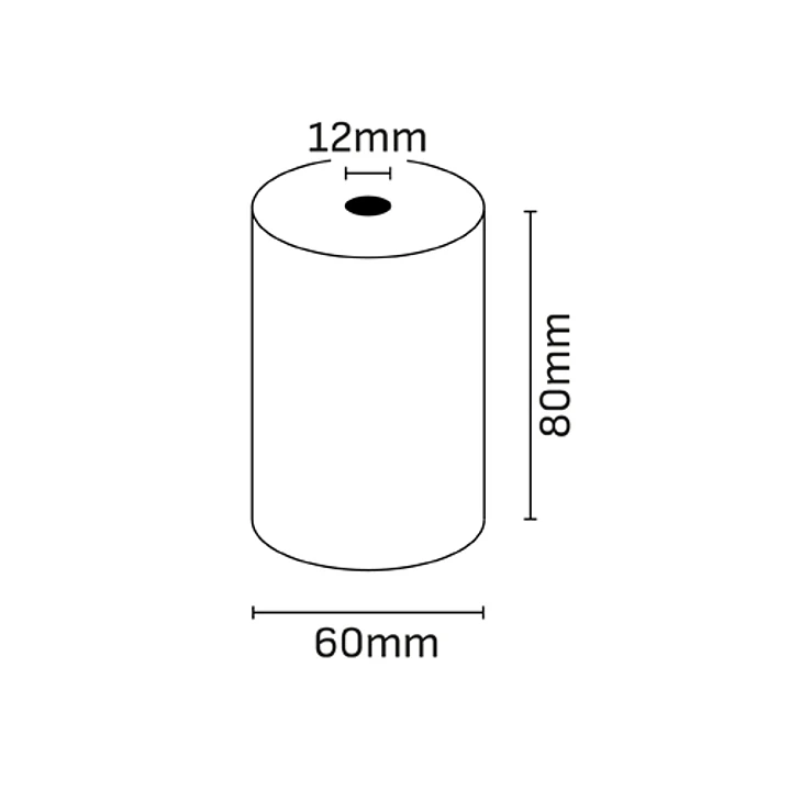 Oqonos Rollo de Papel Termico 80x60x12mm, Libre de BPA, FSC 1