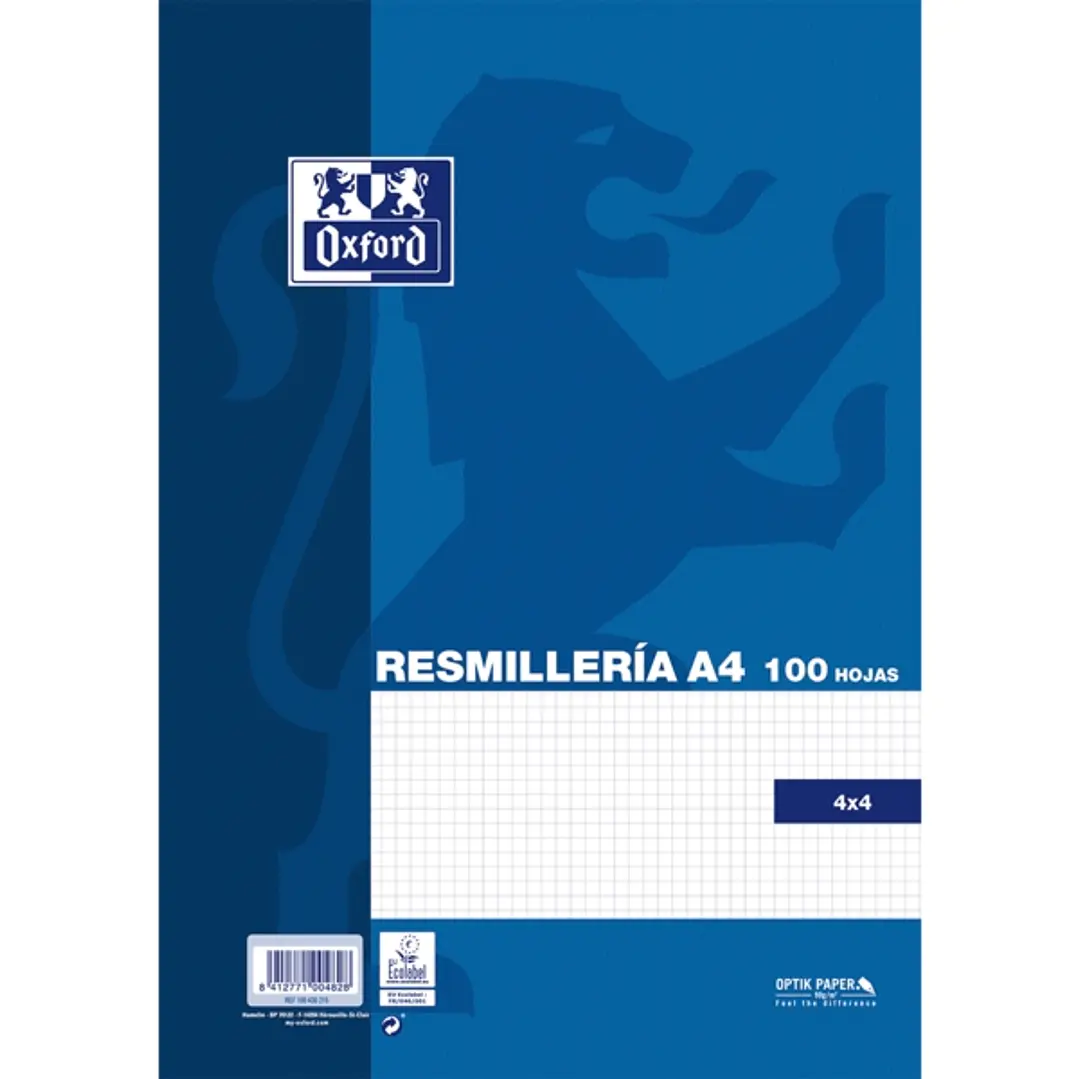 Oxford School Classic Paquete de 100 Hojas A4 Cuadricula 4x4 - 100430215 1