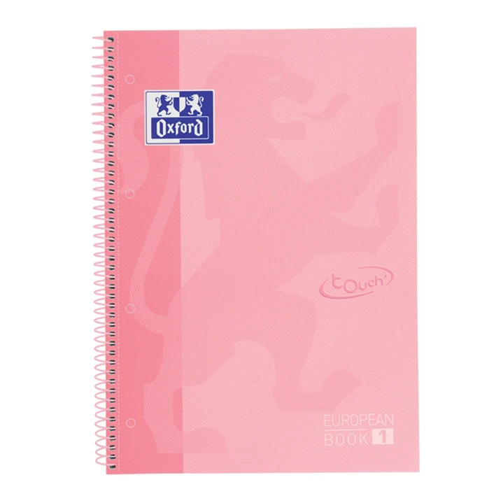 Oxford School Touch Europeanbook 1 Cuaderno A4+ 80 Hojas Microperforadas Cuadricula 5x5mm - Tapa Extradura - Color Rosa 1