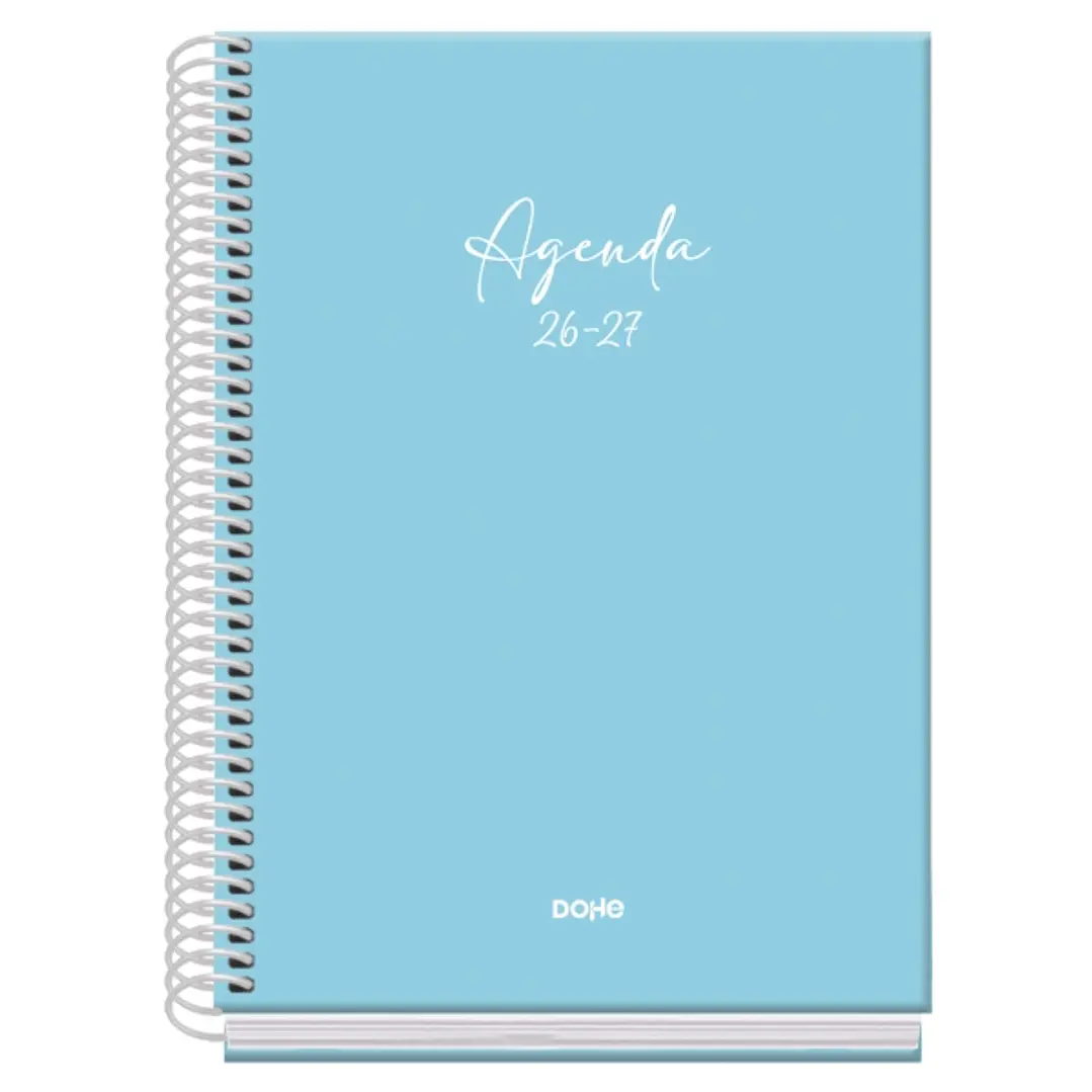 Dohe Basic Serenity Agenda Escolar 26/27 - Formato A5 - Dia Pagina - Papel Offset Ahuesado 70g - Cubierta de Carton Plastificado - Espiral Metalica -  1
