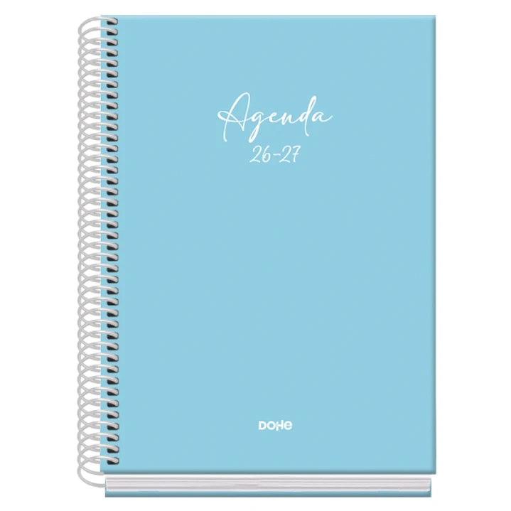 Dohe Basic Serenity Agenda Escolar 26/27 - Formato A5 - Dia Pagina - Papel Offset Ahuesado 70g - Cubierta de Carton Plastificado - Espiral Metalica -  1
