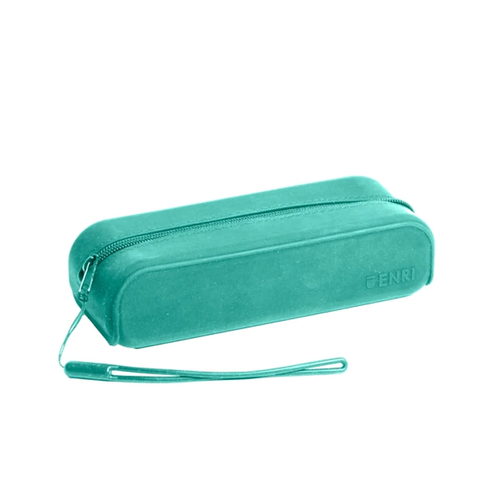 Enri Estuche de 1 Compartimento - Fabricado en Silicona - Asa de Mano - Color Verde Azulado 1