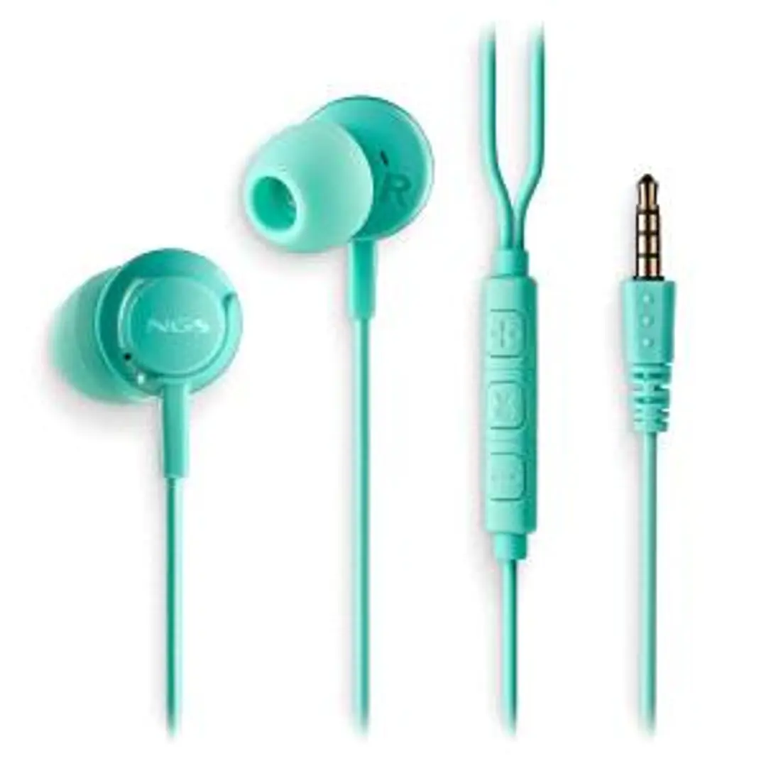 NGS CROSS DRIFT Auriculares Intraurales con Microfono - Jack 3.5mm - Boton Multifuncion - Color Verde 1