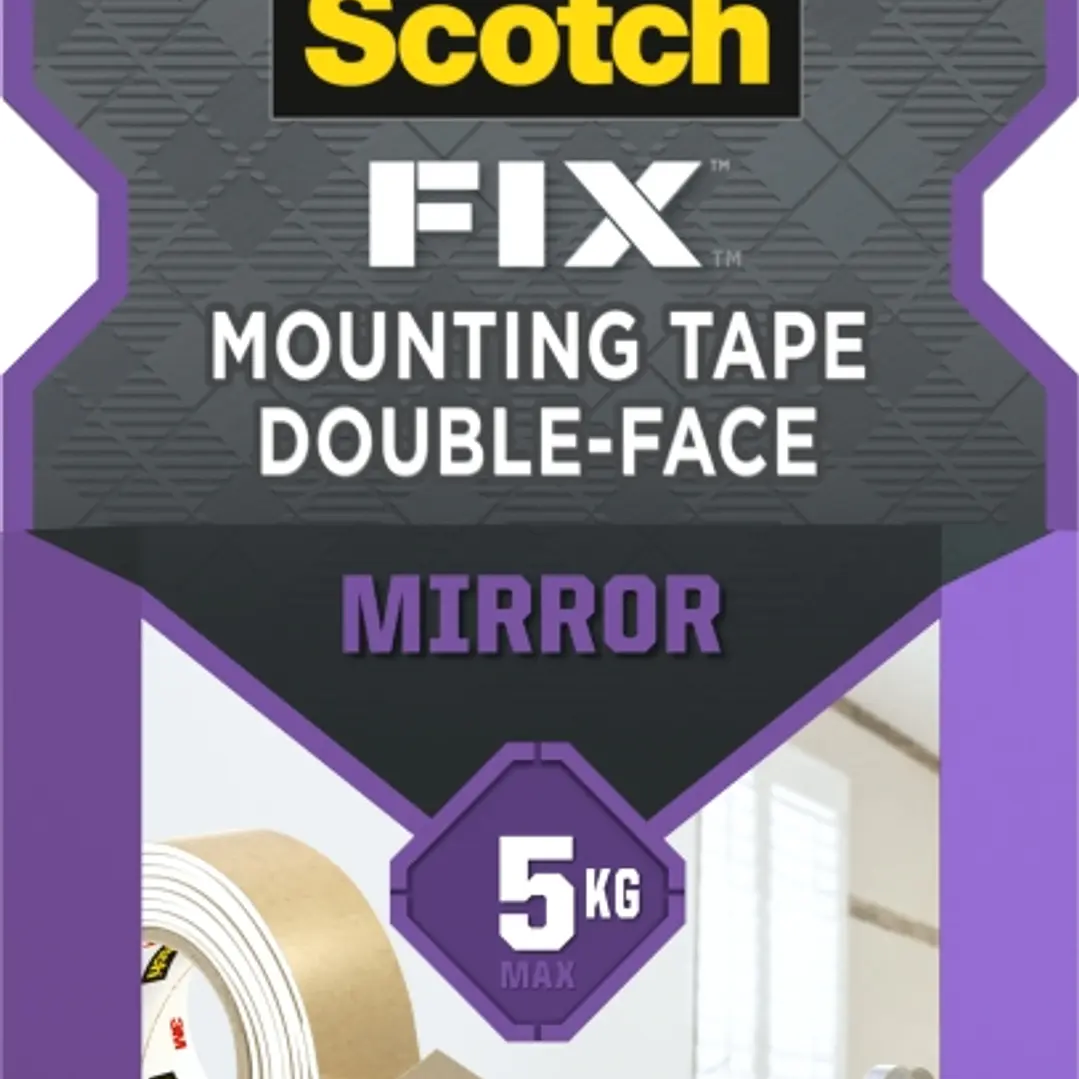 Scotch-Fix Cinta de Montaje de Doble Cara para Espejos - 19mm x 1.5m - Color Blanco 1