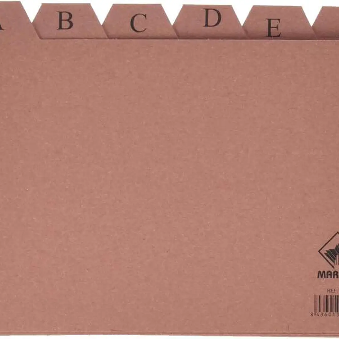 Mariola Indice A-Z Nº5 para Fichero - Medidas 215x160mm - Color Marron 1
