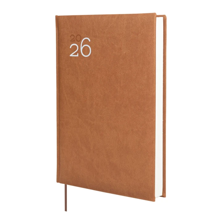 Finocam Dynamic Milano Agenda Profesional en Catalan - Anual 2026 - Tapa Dura Acolchada - Formato Y11 - 168x32x245mm - 1 Dia por Pagina - Color Marron 1