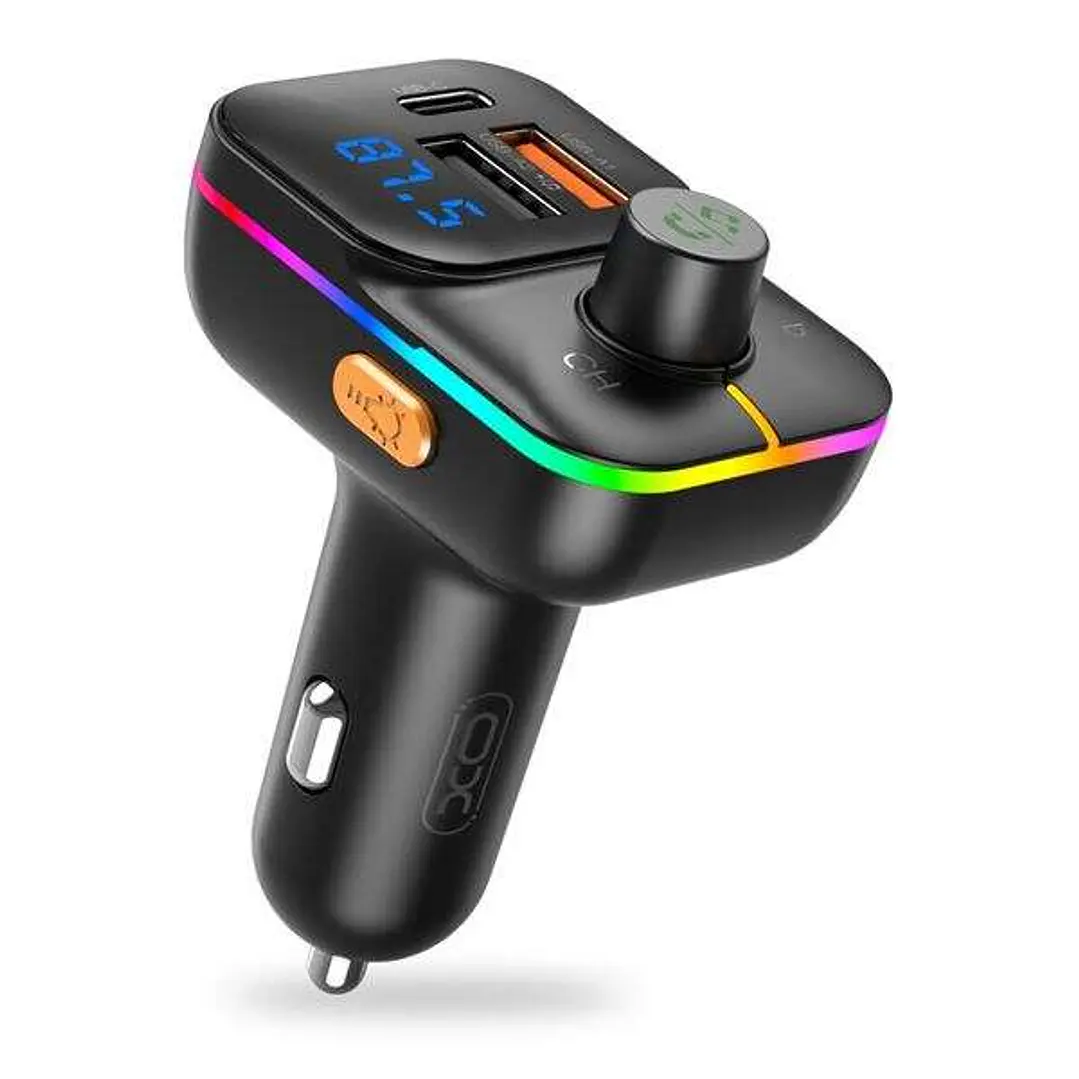 XO Transmisor Bluetooth 5.0 FM - 2x USB- A, 1x USB-C 25W PD - Pantalla Led - Funcion Manos Libres 1