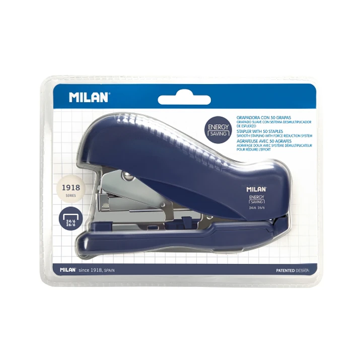 Milan 430 Since 1918 Energy Saving Grapadora - hasta 30 Hojas - Grapas 24/6 y 26/6 - Color Azul 1