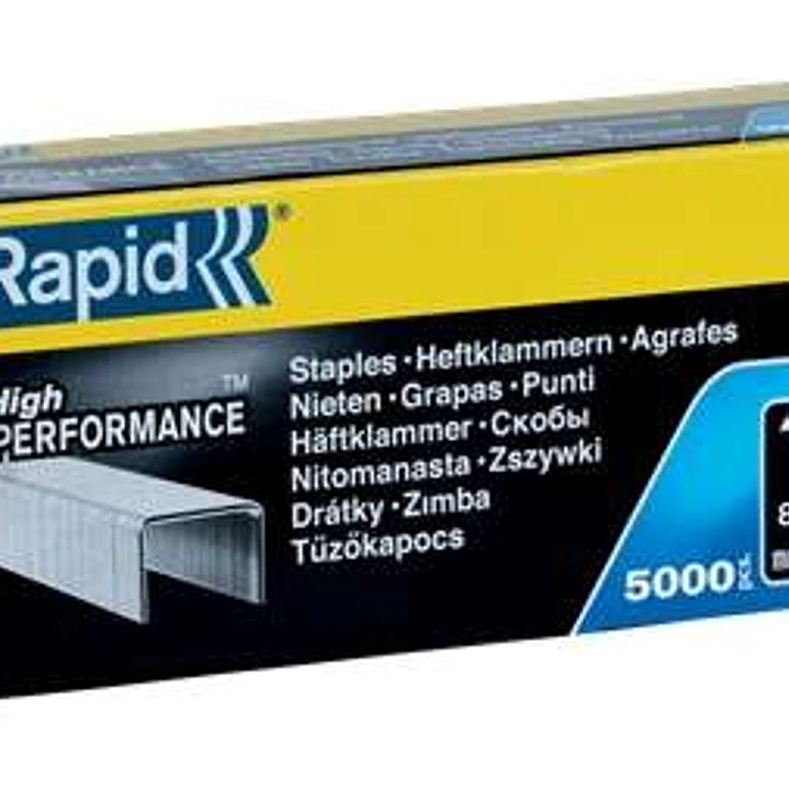 Rapid Caja de 5000 Grapas 13/8 - Alambre Duro de Alto Rendimiento - Patilla de 8mm 1