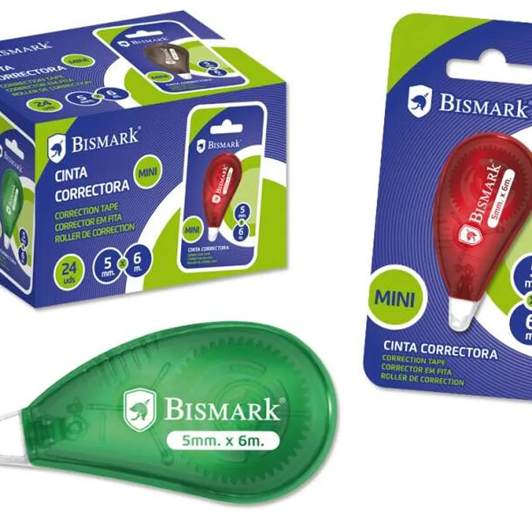 Bismark Mini Cinta Correctora en Seco - Alta Calidad - Correccion Rapida - No Mancha - No Deja Huella en Fotocopias 1