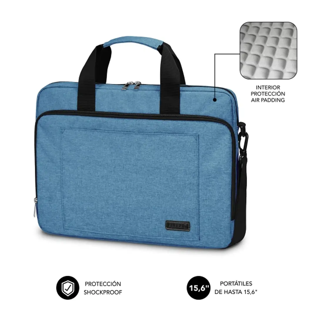 Subblim Maletin para Portatiles de hasta 15.6 Pulgadas - Proteccion Air Padding - Resistente Poliester Oxford - Repelente de Liquidos - Color Azul 1