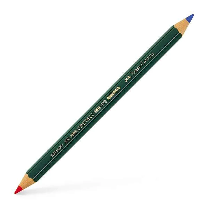 Faber-Castell Castell Color 873 Lapiz Grueso Bicolor Hexagonal - Ecologico - Resistente a la Rotura - Color Rojo/Azul 1