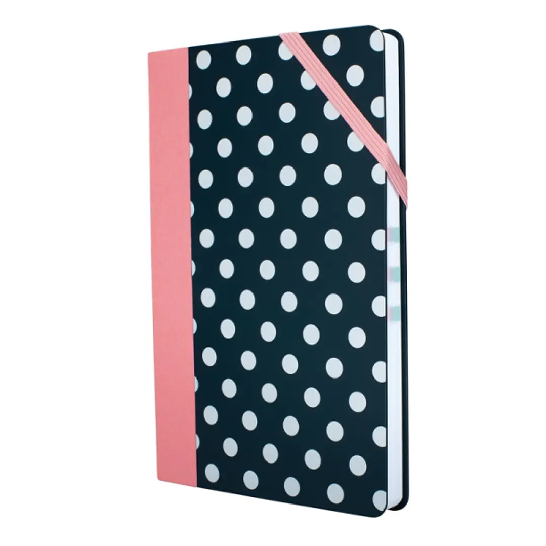 Milan Paperbook Dots Libreta Mediana - Cuadriculado - 208 Hojas de 80g - Cierre Elastico - Color Negro 1